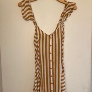 Gold and white striped dress